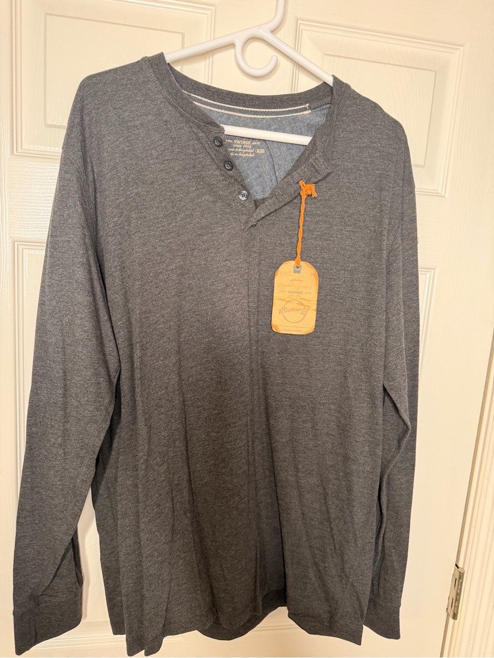 Weatherproof Men's Gray Long-Sleeve Henley Shirt